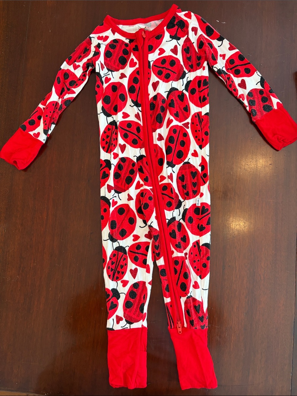 Little Sleepies Red & Black Ladybug Zippy 6-12 Month